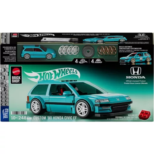 Hot Wheels Speed Series Mattel Brick Shop Építőjáték Készlet 1/32 Custom ’90 Honda Civic EF