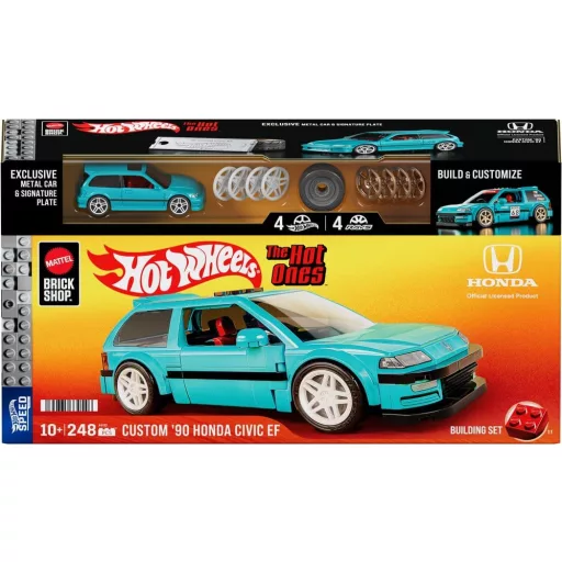 Hot Wheels Speed Series Mattel Brick Shop Építőjáték Készlet 1/32 Custom ’90 Honda Civic EF