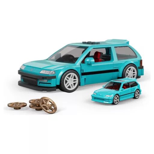 Hot Wheels Speed Series Mattel Brick Shop Építőjáték Készlet 1/32 Custom ’90 Honda Civic EF