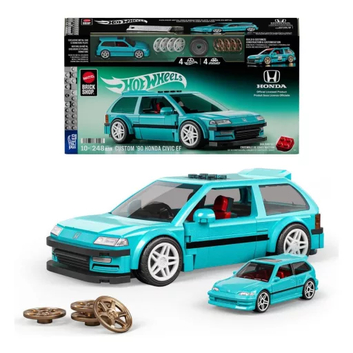 Hot Wheels Speed Series Mattel Brick Shop Építőjáték Készlet 1/32 Custom ’90 Honda Civic EF
