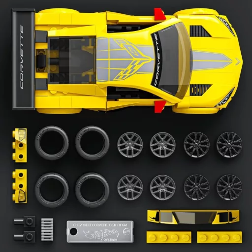 Hot Wheels Speed Mattel Brick Shop Building Set 1/32 '20 Corvette C8.R