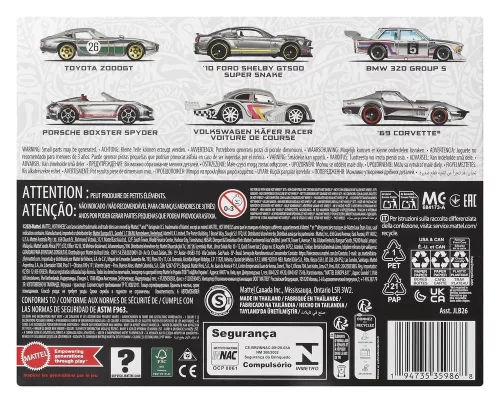 Hot Wheels Silver Series Die-Cast Vehicle 6-Pack 1/64 ZAMAC
