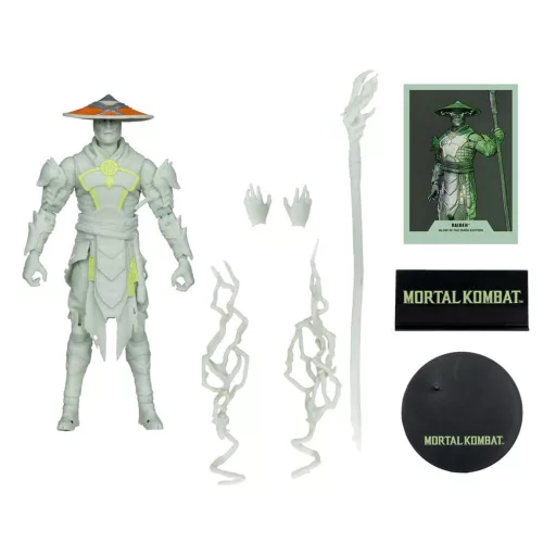 Mortal Kombat Figura Glow in the Dark Edition Raiden (Gold Label) 18 cm