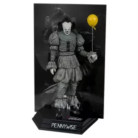   It Welcome to Derry Movie Maniacs Figure Pennywise (Black & White) 16 cm