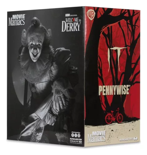 It Welcome to Derry Movie Maniacs Figure Pennywise (Black & White) 16 cm