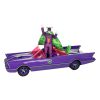 DC Retro Figura Batman 66 Batmobil with Joker (Gold Label) 15 cm