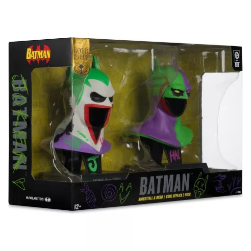 Batman DC Direct Mini Replica 1/3  2-pack Batman Cowls Hush & Knightfall (Jokerized) (Gold Label) 18 cm