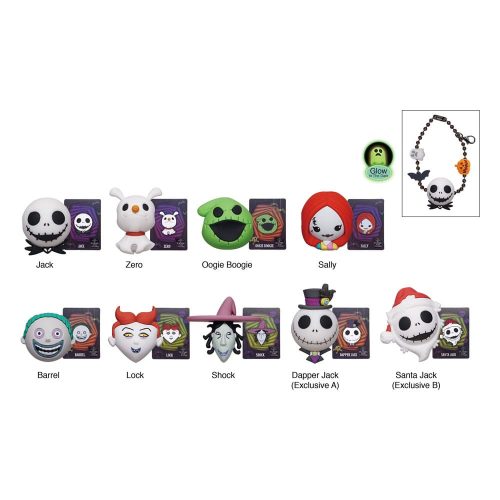 Nightmare before Christmas Charm PVC Bag Clips Display (24)