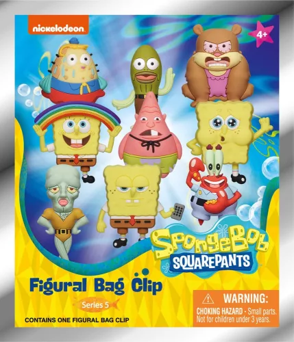 Nickelodeon Classics 3D PVC Bag Clips Series 5 SpongeBob SquarePants Display (24)