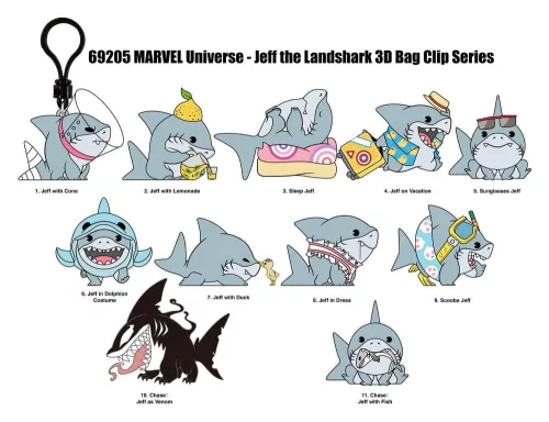 Marvel Rivals 3D Foam Bag Clips Jeff the Land Shark Series 17 Display (24)