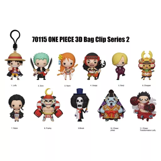 One Piece 3D PVC Bag Clips Series 2 Display (24)