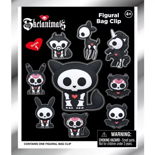 Skelanimals 3D PVC Bag Clips Series 1 Blind Bag Display (24)