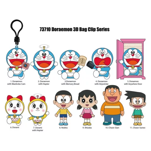 Doraemon 3D Foam Bag Clips Serie 1 Display (24)