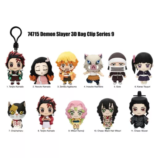 Demon Slayer: Kimetsu no Yaiba 3D PVC Bag Clips Series 9 Blind Bag Display (24)