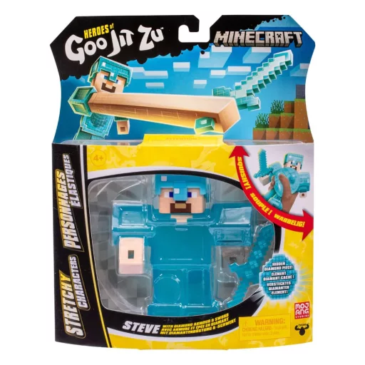 Minecraft Heroes of Goo Jit Zu Meteor Madness Stretch Figura Steve 12 cm