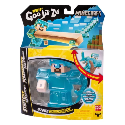 Minecraft Heroes of Goo Jit Zu Meteor Madness Stretch Figura Steve 12 cm