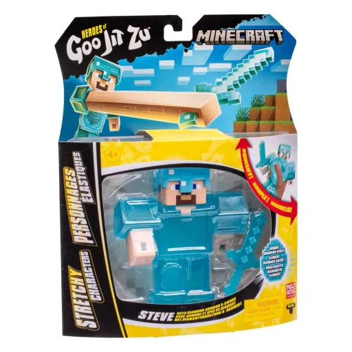 Minecraft Heroes of Goo Jit Zu Meteor Madness Stretch Figura Steve 12 cm