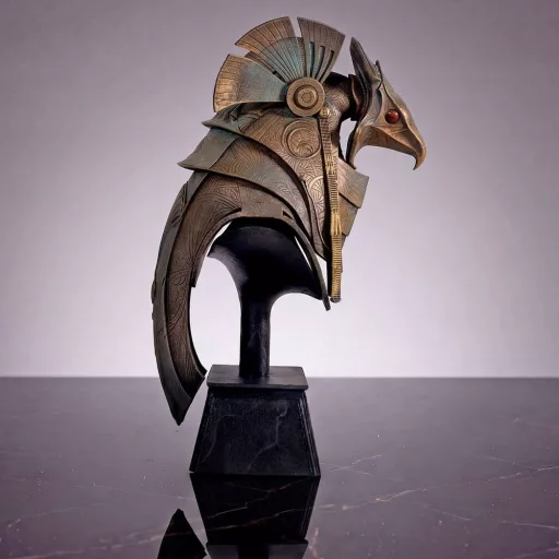 Stargate Desktop Replica Helmet Replica Horus Guard Helmet 15 cm
