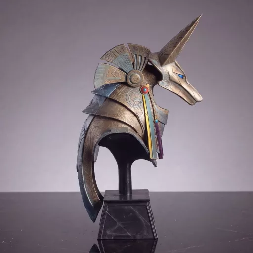 Stargate Desktop Replica Helmet Replica Jackal Guard Helmet Anubis 15 cm