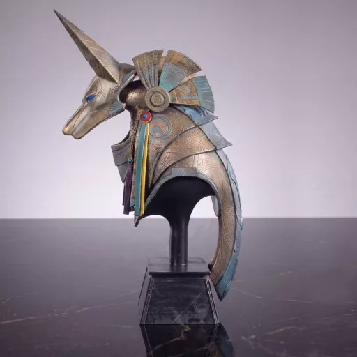Stargate Desktop Replica Helmet Replica Jackal Guard Helmet Anubis 15 cm