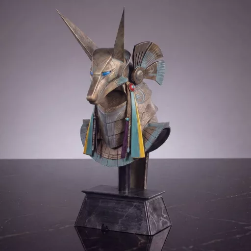 Stargate Desktop Replica Helmet Replica Jackal Guard Helmet Anubis 15 cm