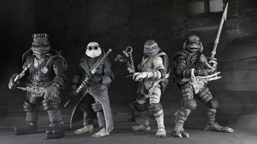 Universal Monsters x Teenage Mutant Ninja Turtles Figurák 4-Pack Turtles Black & White 18 cm