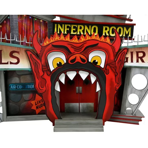 Beetlejuice (1988) Diorama Trenchcoat with Spikes Inferno Room Deluxe Set