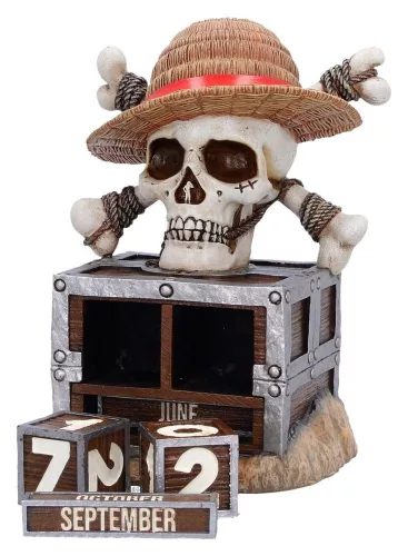 One Piece Perpetual Calendar Luffy Jolly Roger 16 cm