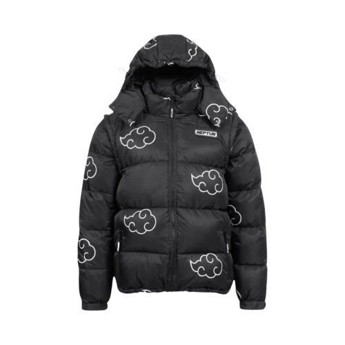 Naruto Puffer Jacket Akatsuki White Size XS