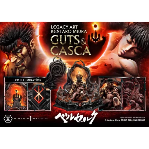 Berserk Ultimate Legacy Art Kentaro Miura Statue 1/4 Guts & Casca 72 cm