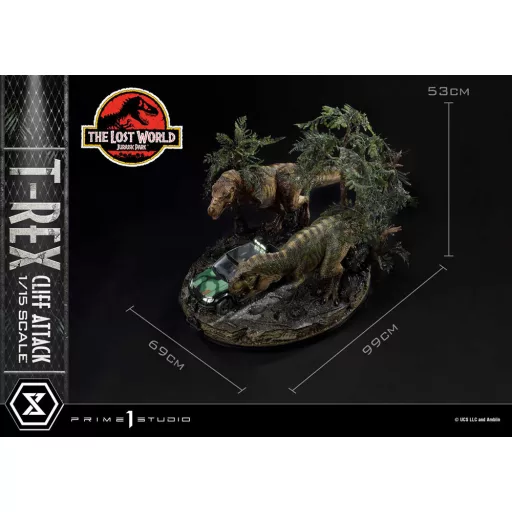 Jurassic World: The Lost World Statue 1/15 T-Rex Cliff Attack Bonus Version 53 cm