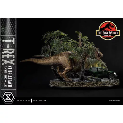Jurassic World: The Lost World Statue 1/15 T-Rex Cliff Attack Bonus Version 53 cm