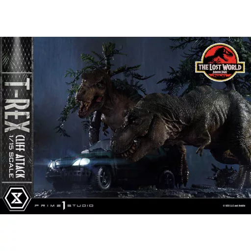 Jurassic World: The Lost World Statue 1/15 T-Rex Cliff Attack Bonus Version 53 cm