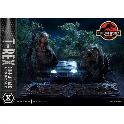 Jurassic World: The Lost World Statue 1/15 T-Rex Cliff Attack Bonus Version 53 cm