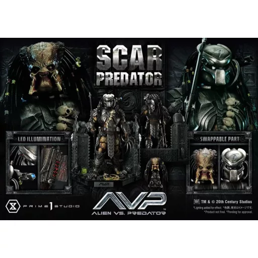 The Alien vs. Predator Museum Masterline Series Statue 1/3 Scar Predator Deluxe Bonus Version 93 cm