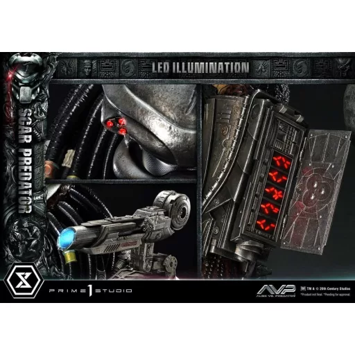 The Alien vs. Predator Museum Masterline Series Statue 1/3 Scar Predator Deluxe Bonus Version 93 cm