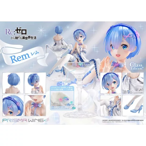 Re:Zero - Starting Life in Another World Prisma Wing PVC Szobor 1/7 Rem Glass Edition 23 cm