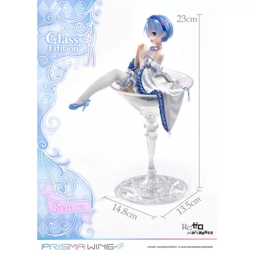 Re:Zero - Starting Life in Another World Prisma Wing PVC Szobor 1/7 Rem Glass Edition 23 cm