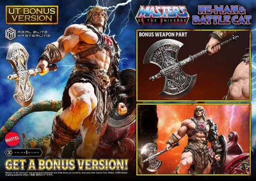 Masters of the Universe Real Elite Masterline Series Statue 1/4 He-Man & Battle Cat Ultimate Bonus Version 86 cm