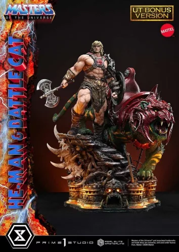 Masters of the Universe Real Elite Masterline Series Statue 1/4 He-Man & Battle Cat Ultimate Bonus Version 86 cm