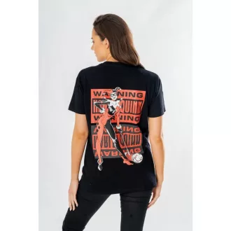 DC Comics T-Shirt Harley Quinn Front Back Warning