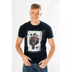 DC Comics T-Shirt The Joker Acid Wash Playing Card Size S
