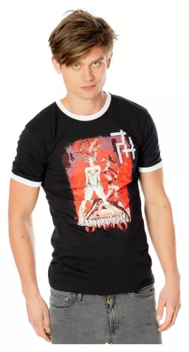 Gotham City Sirens T-Shirt Crossword Black Ringer Size L