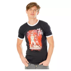 Gotham City Sirens T-Shirt Crossword Black Ringer Size M