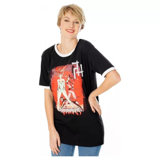 Gotham City Sirens T-Shirt Crossword Black Ringer