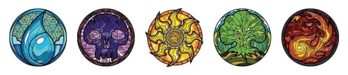 Magic: The Gathering Pins Blind Box Mystery Stained Glass Lands Assortment (10)