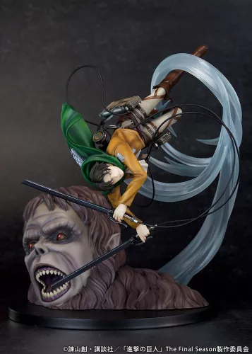 Attack on Titan Szobor PVC 1/7 Levi vs Beast Titan Ver. 28 cm
