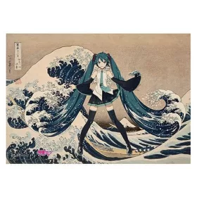   Katsushika Hokusai x Hatsune Miku Acrylic Panel Thirty-six Views of Mount Fuji The Great Wave off Kanagawa 30 cm