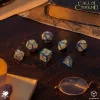 Call of Cthulhu 7th Edition Dice Set of 7 Blue-green & Gold