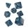 Shimmering Llama Dice Set Glittering dark Blue & White (7)